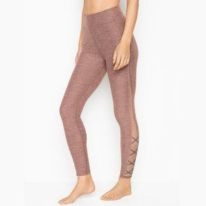 VS Incredible Essential Heathered Pink Ultra High-Rise Lace-up Mesh Leggings 6